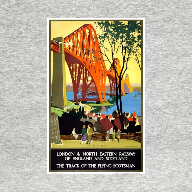 Forth Bridge Scotland Vintage Railway Poster 1928 by vintagetreasure